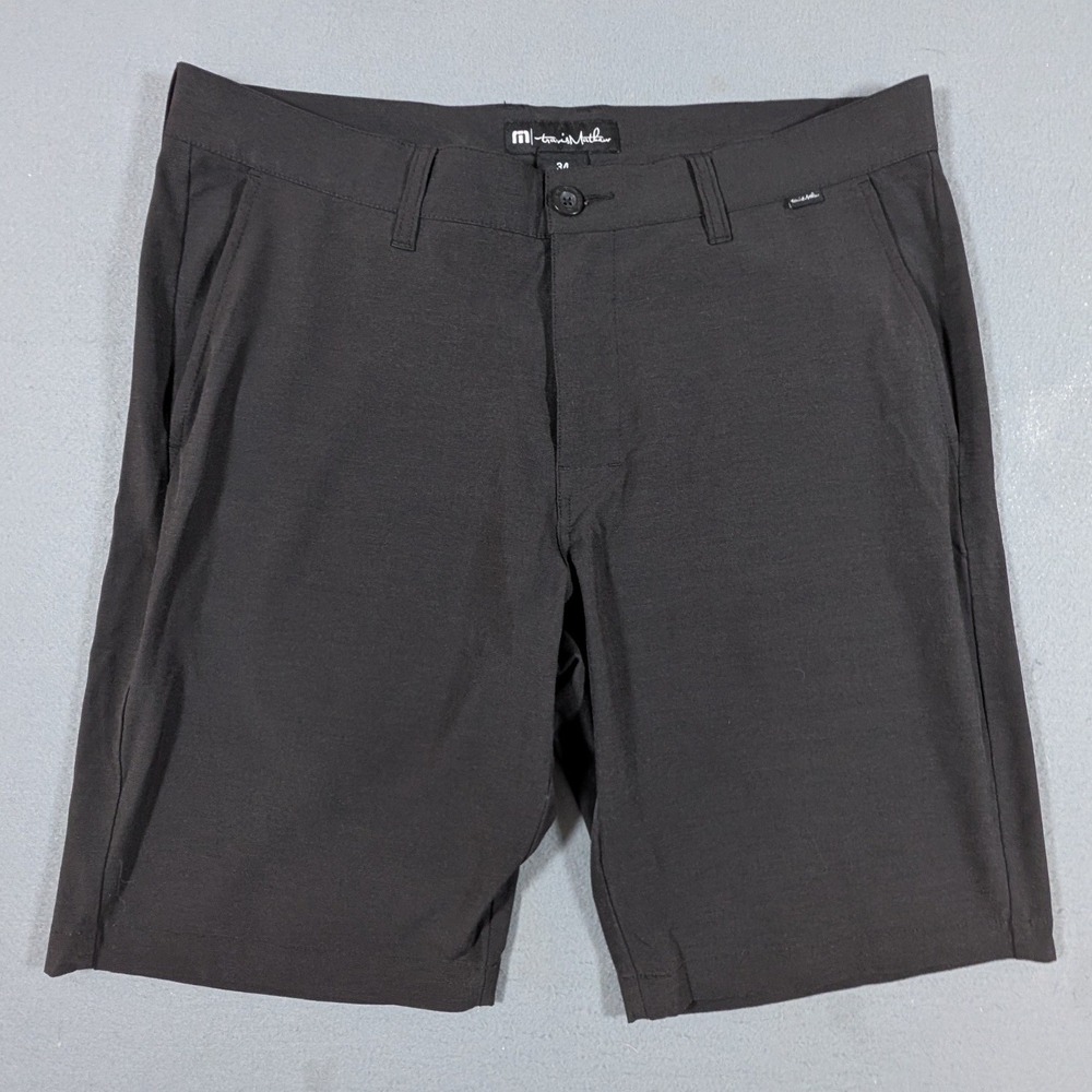 Travis Mathew Golf Shorts Mens 34 Charcoal Performance Stretch